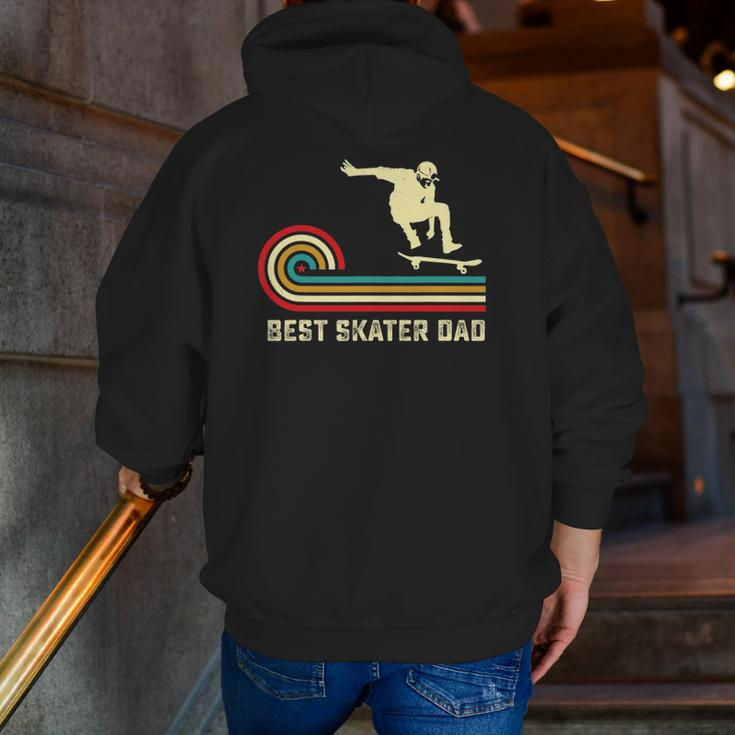 Retro Best Skater Dad Skateboarding Father Skateboarder Zip Up Hoodie Back Print