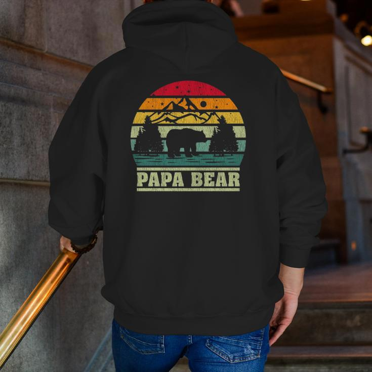 Retro Vintage Camping Lover Papa Bear Camper Zip Up Hoodie Back Print