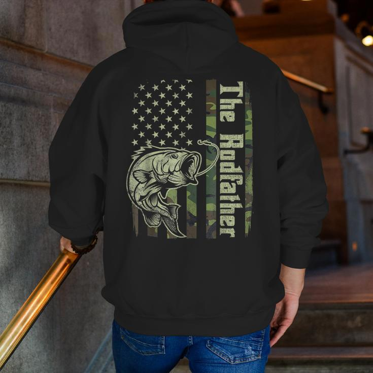 The Rodfather Fishing Dad Zip Up Hoodie Back Print