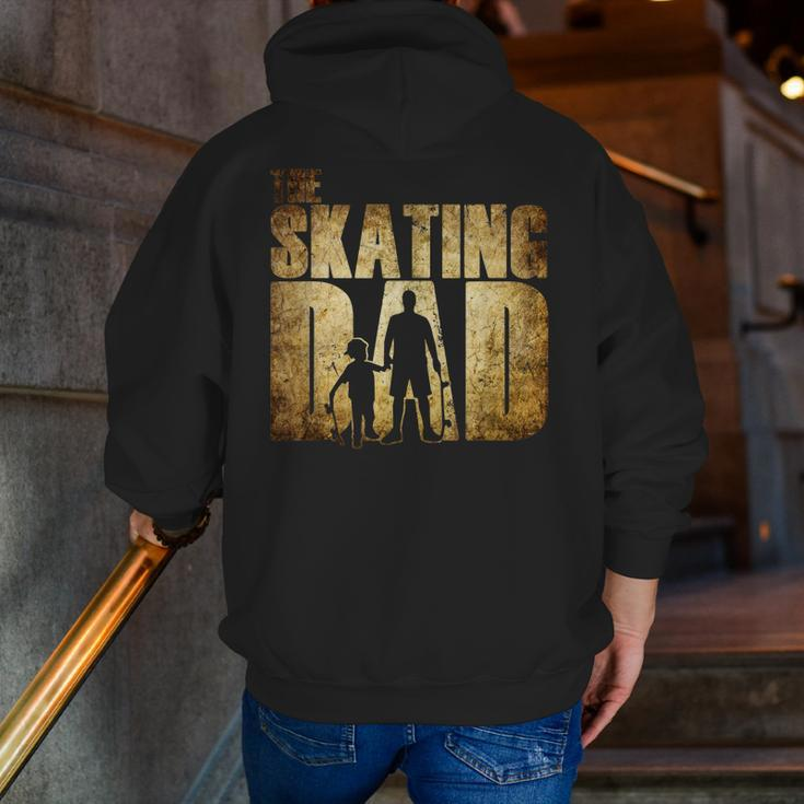 The Skating Dad Skater Father Skateboard For Dad Zip Up Hoodie Back Print