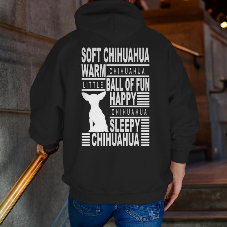 Soft Chihuahua Little Chihuahua Sleepy Chihuahua Zip Up Hoodie Back Print