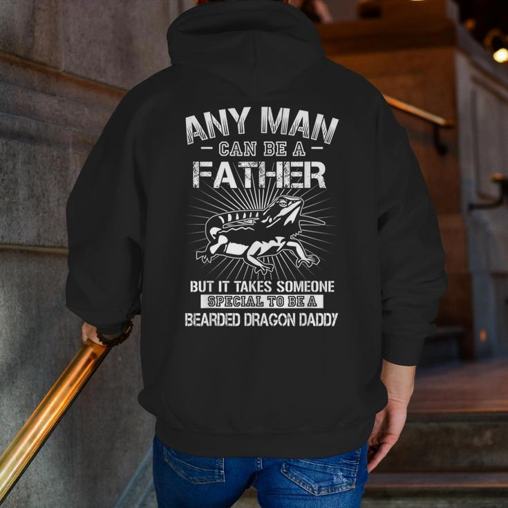 Take Special Father To Be Bearded Dragon Daddy Zip Up Hoodie Back Print