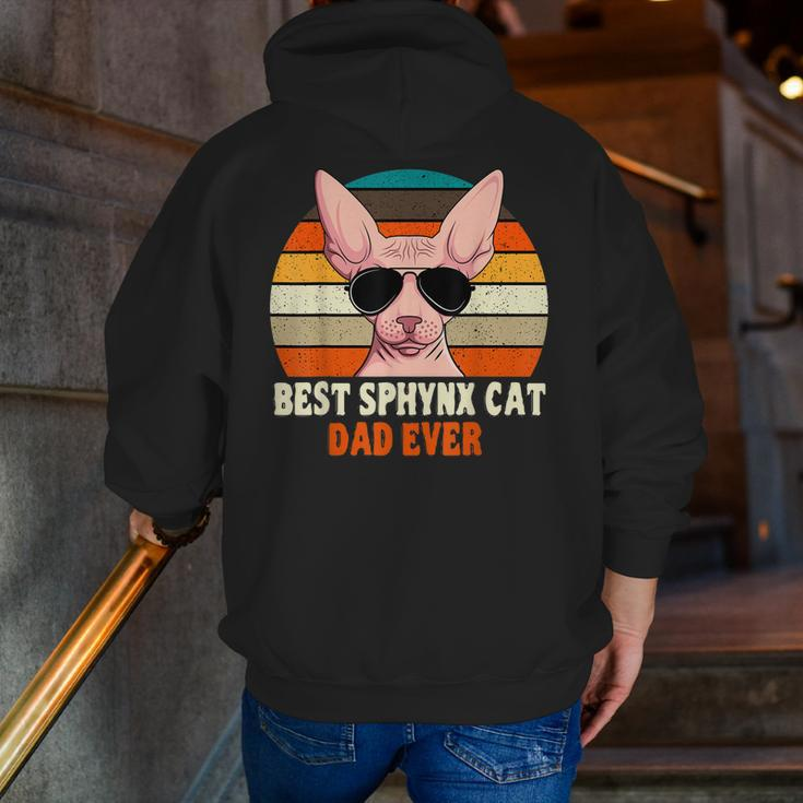 Sphynx Cat Dad Owner Breeder Hairless Pet Lover Father's Day Zip Up Hoodie Back Print