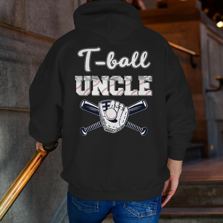 T-Ball Ball Uncle Baseball Dad Game Day Father's Day Zip Up Hoodie Back Print