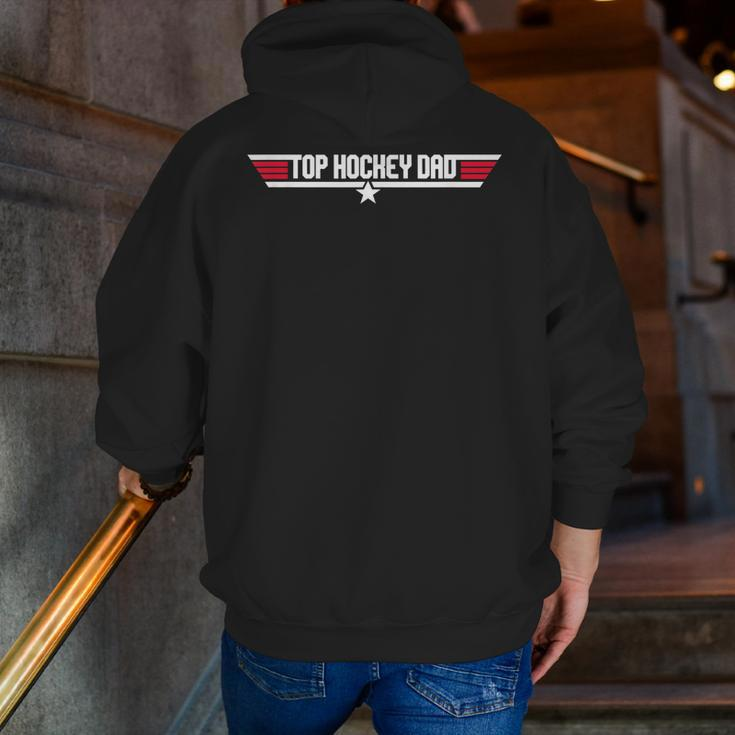 Top Hockey Dad Father 80S Father's Day Zip Up Hoodie Back Print