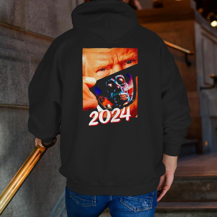 Trump 2024 They Live Donald Trump Supporter Zip Up Hoodie Back Print