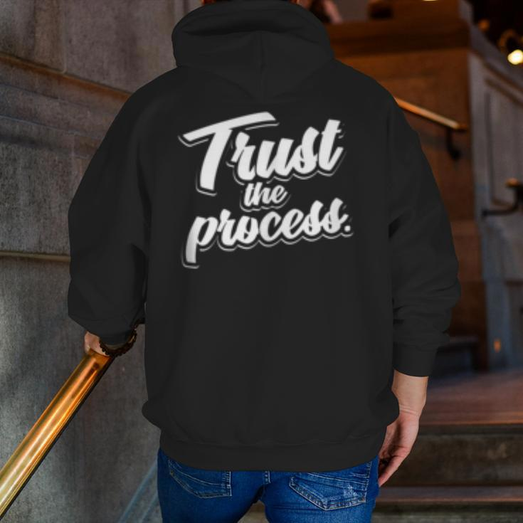 Trust The Process Motivational Quote Workout Gym Zip Up Hoodie Back Print