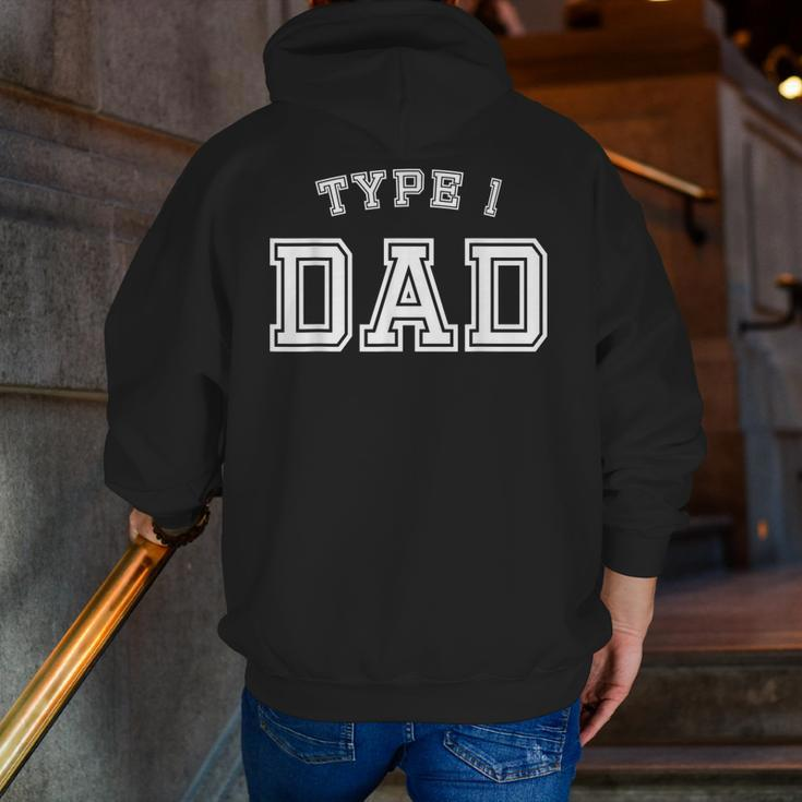 Type 1 Dad Awareness Sports Style Father Diabetes Zip Up Hoodie Back Print