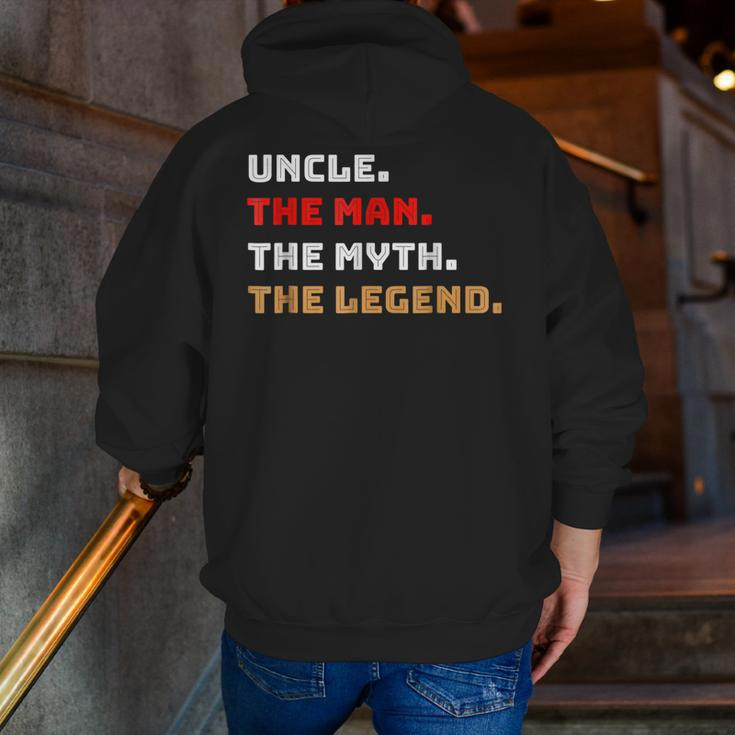 Uncle The Man Myth Legend Father Dad Daddy Zip Up Hoodie Back Print