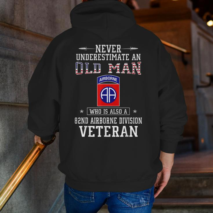 Never Underestimate A 82Nd Airborne Division Veteran Zip Up Hoodie Back Print