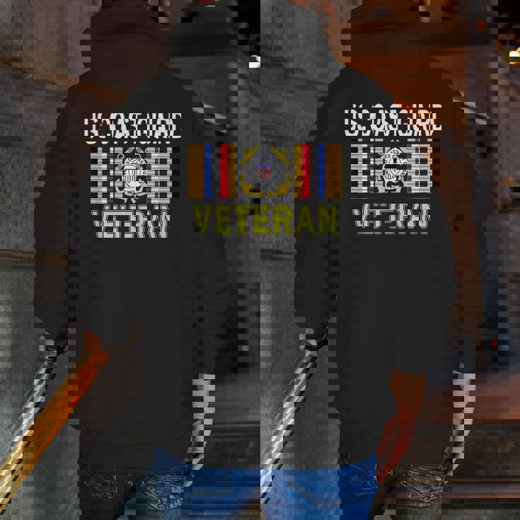 Us Coast Guard Veterans Day Us Coast Guard Veteran Veteran Zip Up Hoodie Back Print