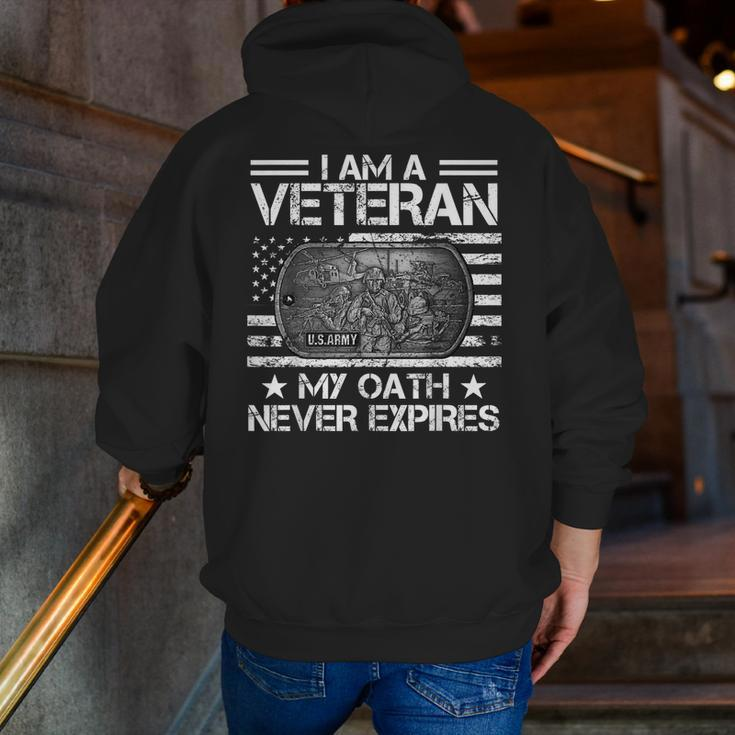 Usarmy Veteran For Veteran Day Idea Zip Up Hoodie Back Print