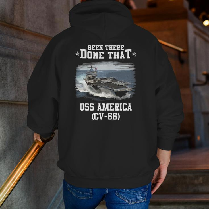 Uss America Cv-66 Veterans Day Father Day Zip Up Hoodie Back Print