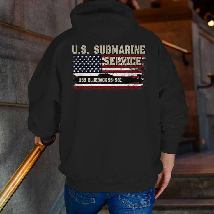 Uss Blueback Ss-581 Submarine Veterans Day Father's Day Zip Up Hoodie Back Print