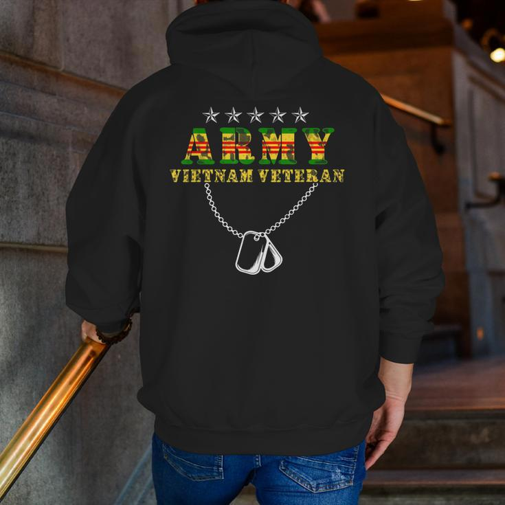 Vietnam Veteran ArmyFor Those Who Served Zip Up Hoodie Back Print