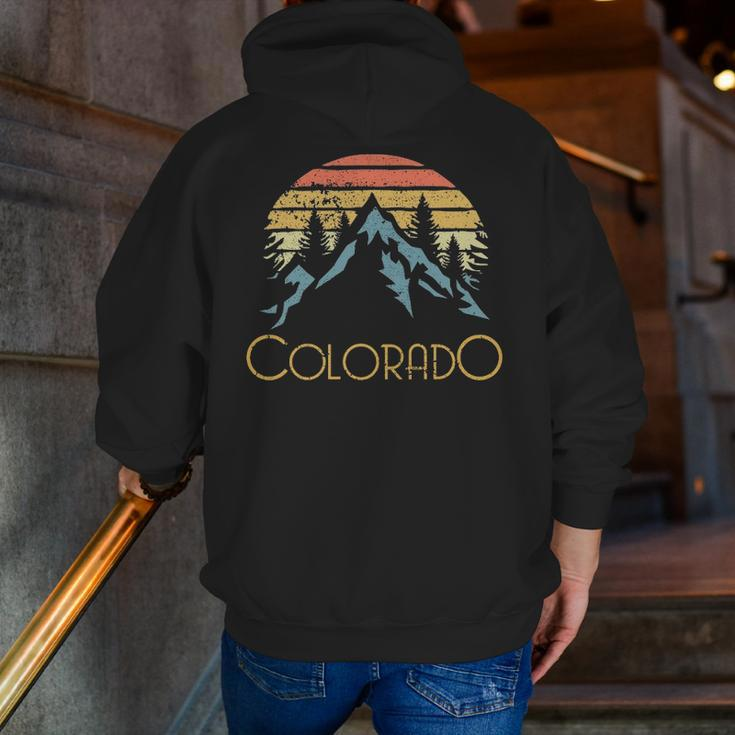 Vintage Co Colorado Mountains Outdoor Adventure Zip Up Hoodie Back Print