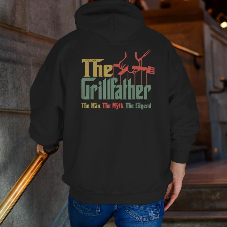 Vintage The Grillfather Grill Fathers Vintage Zip Up Hoodie Back Print