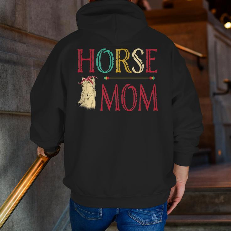 Vintage Horse Graphic Equestrian Mom Cute Horse Riding Zip Up Hoodie Back Print