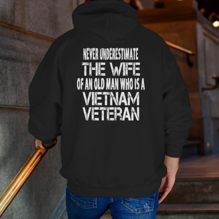 Vintage Vietnam Veteran Wife Spouse Of Vietnam Vet Zip Up Hoodie Back Print