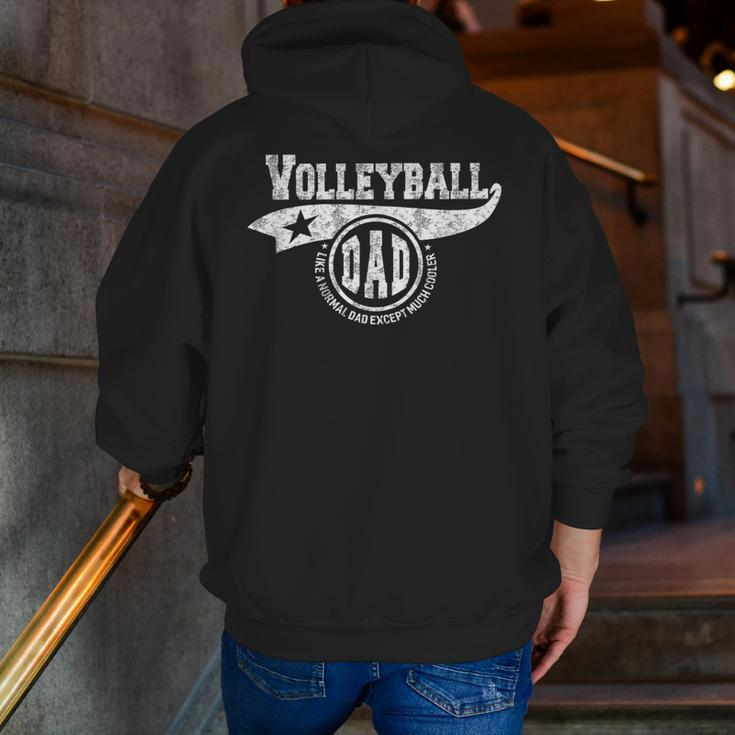 Volleyball Dad Father's Day Father Sport Men Zip Up Hoodie Back Print