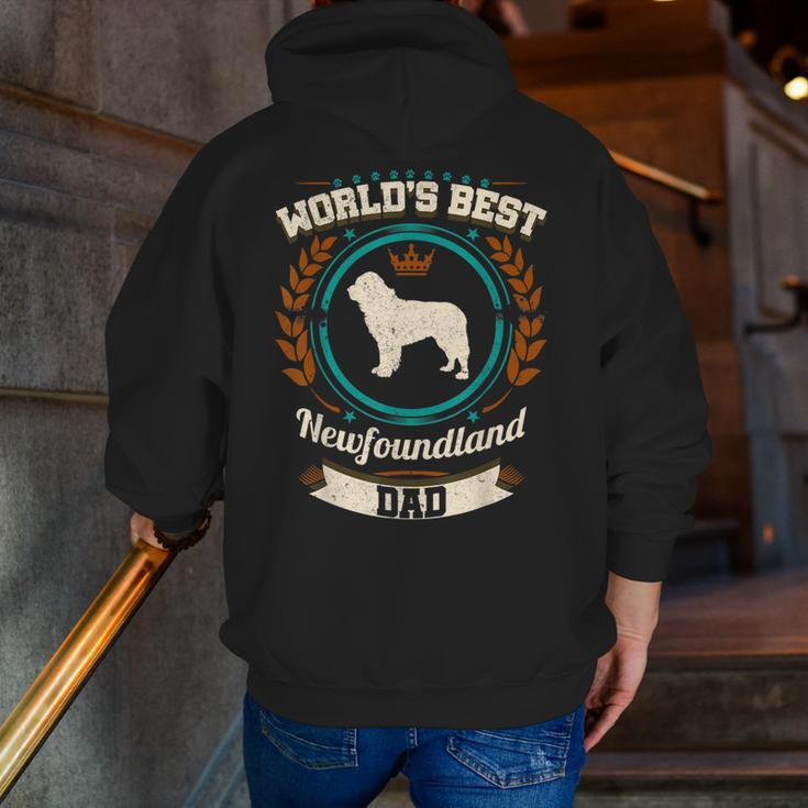 World's Best Newfoundland Dad Dog Owner Zip Up Hoodie Back Print