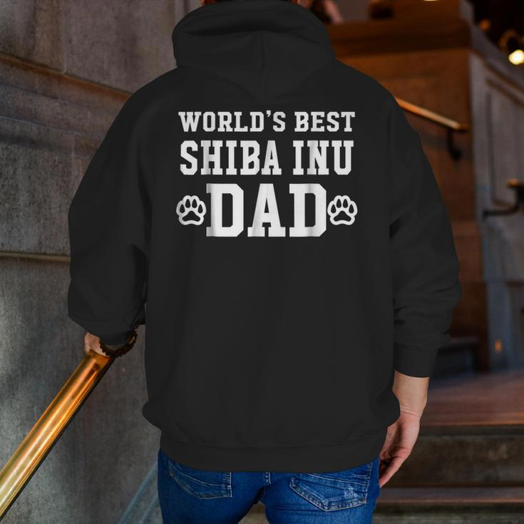 World's Best Shiba Inu Dad Dog Lover Pawprint Zip Up Hoodie Back Print