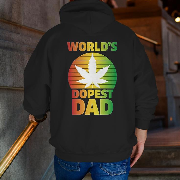 Worlds Dopest Dad Zip Up Hoodie Back Print