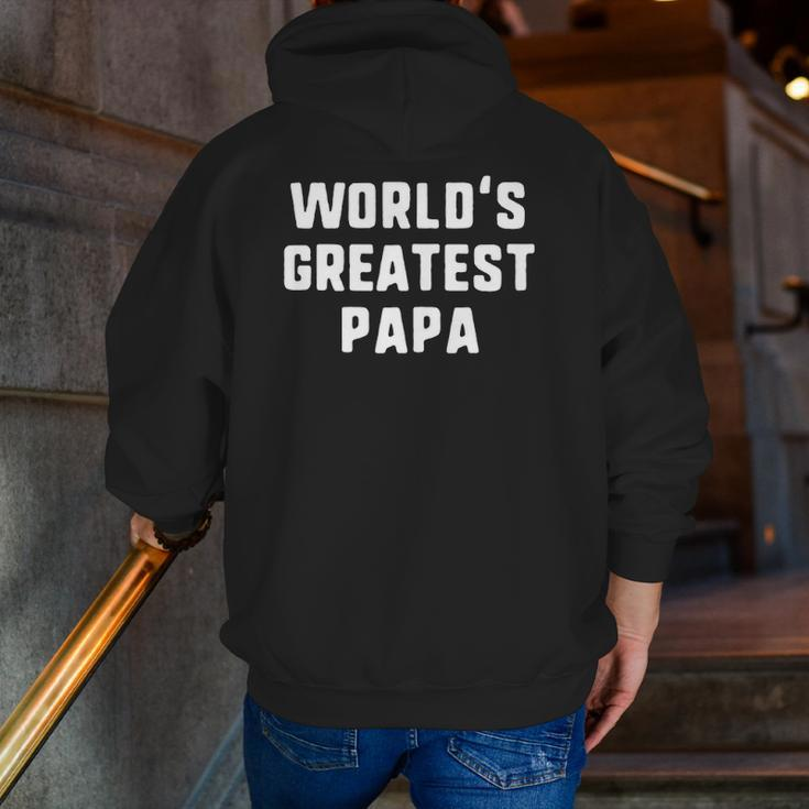 World's Greatest Papa Christmas Zip Up Hoodie Back Print