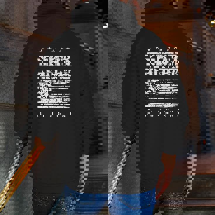 Yokota Air Base Alumni Veteran Fusa Tokyo Japan Zip Up Hoodie Back Print