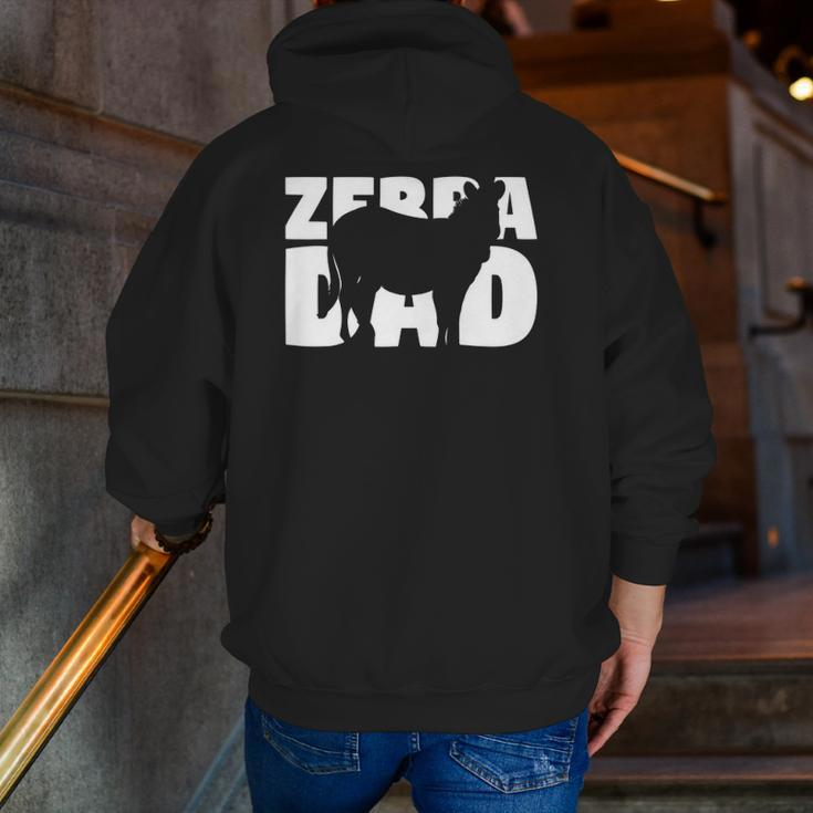 Zebra Lover Zebra Dad Zoo Keeper Animal Father Zebra Zip Up Hoodie Back Print