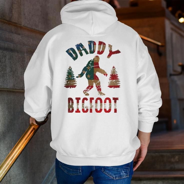 4Th Of July Father's Day Dad Daddy Bigfoot Zip Up Hoodie Back Print