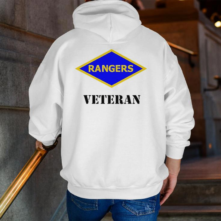Army Ranger Ww2 Army Rangers Patch Veteran White Zip Up Hoodie Back Print