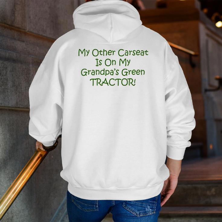 Carseat Grandpas Green Tractor Baby Zip Up Hoodie Back Print