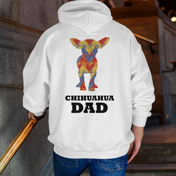 Chihuahua Dad Mexican Blanket Dog Silhouette Zip Up Hoodie Back Print