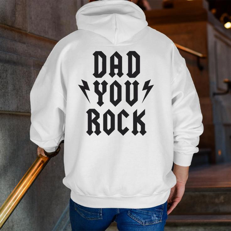 Dad You Rock Rock Heavy Metal Tee Zip Up Hoodie Back Print