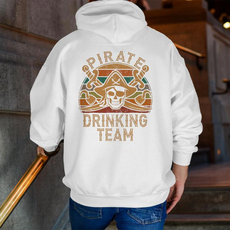 Fun Pirate Drinking Team Jolly Roger Dad Halloween Zip Up Hoodie Back Print