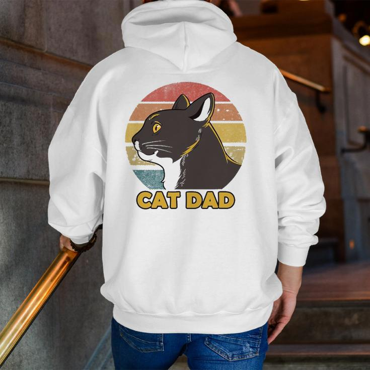 Cat Dad Father's Day Zip Up Hoodie Back Print