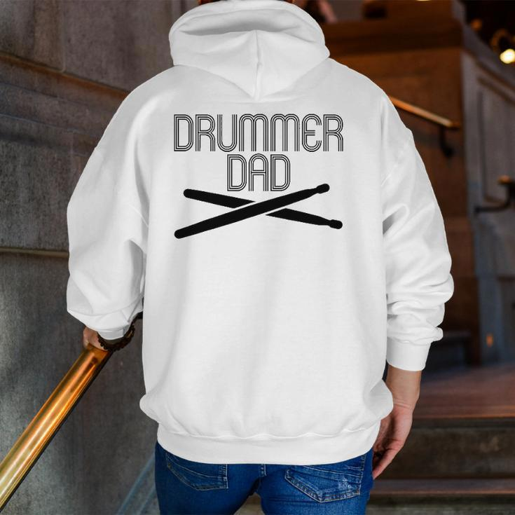 Drummer Dad Tee S Drum Lovers Father's Day Zip Up Hoodie Back Print
