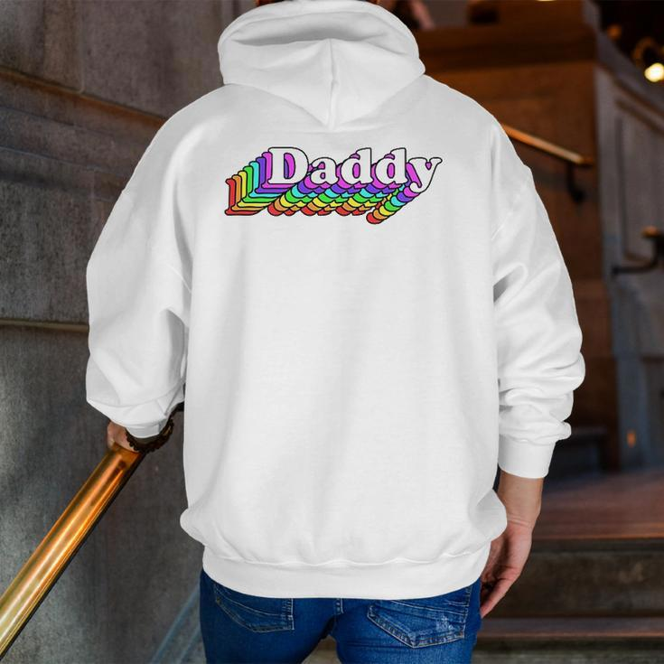 Gay Daddy Bear Retro Style Lgbt Rainbow Lgbtq Pride Daddy Zip Up Hoodie Back Print