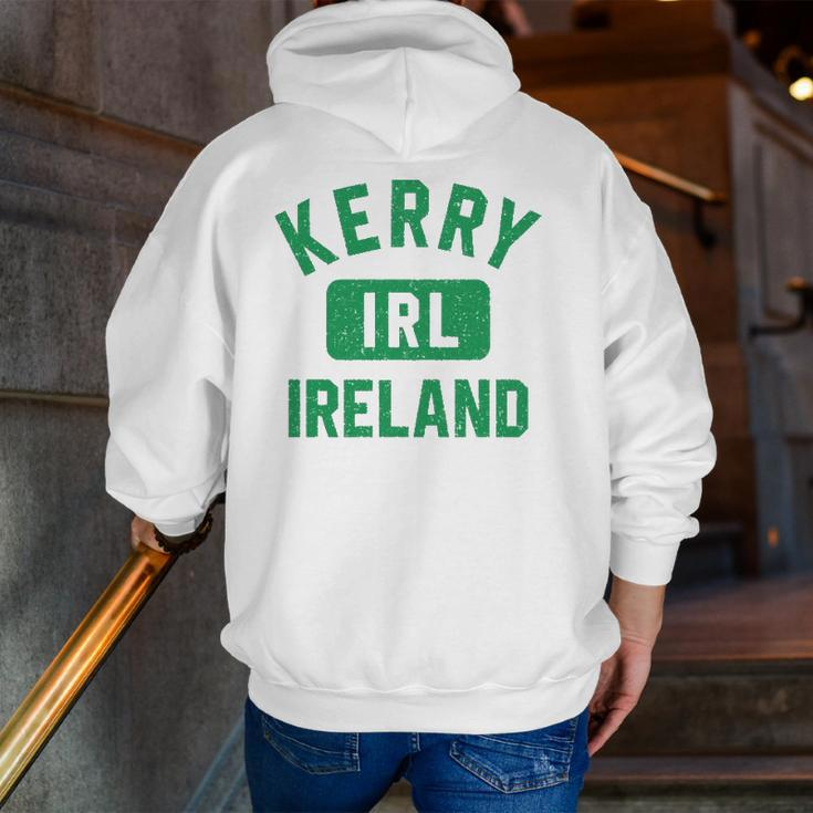 Kerry Ireland Irl Gym Style Distressed Green Print Zip Up Hoodie Back Print