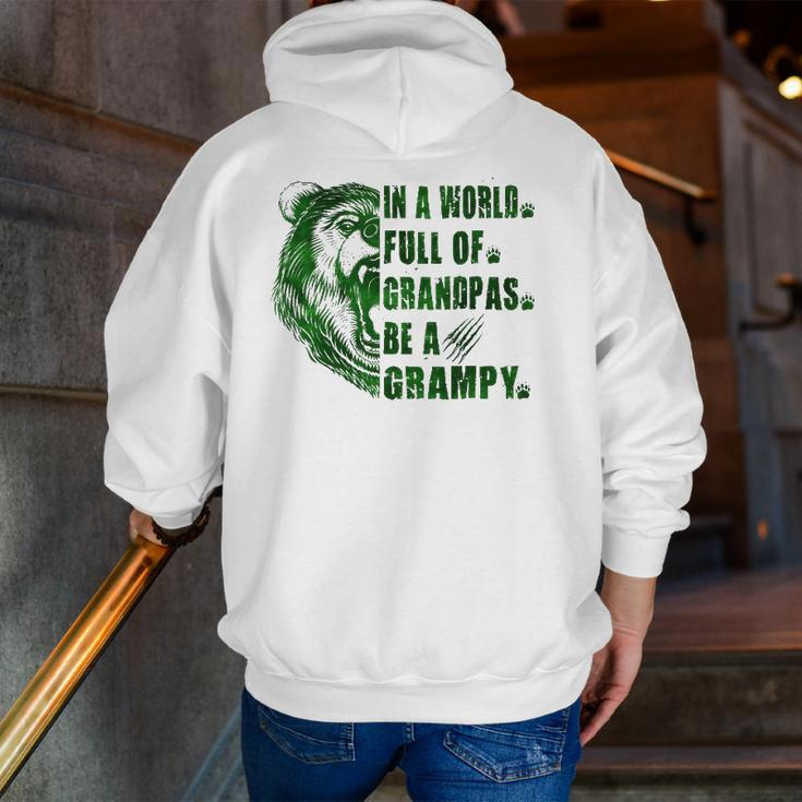 Mens In A World Full Of Grandpas Be A Grampy Father's Day Grampy Zip Up Hoodie Back Print