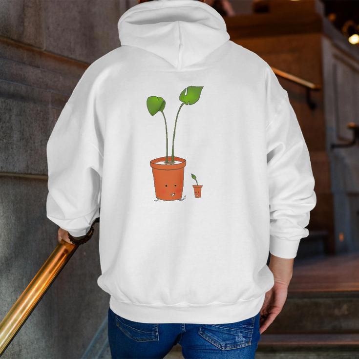 Plant Papa Gardening Lover Father's Day Zip Up Hoodie Back Print