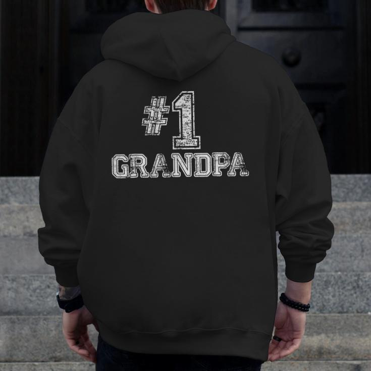 1 GrandpaNumber One Father's Day Zip Up Hoodie Back Print