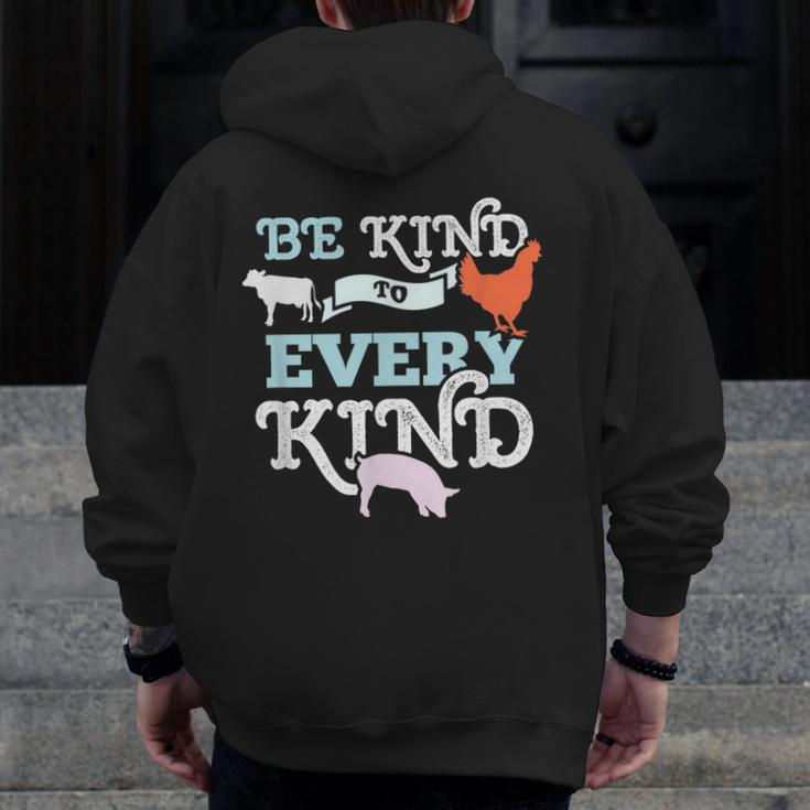 Animal Equality Vegans Fathers Day Dads Zip Up Hoodie Back Print