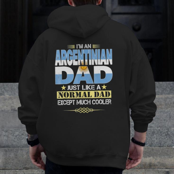 Argentinian Dad Father's Day Zip Up Hoodie Back Print