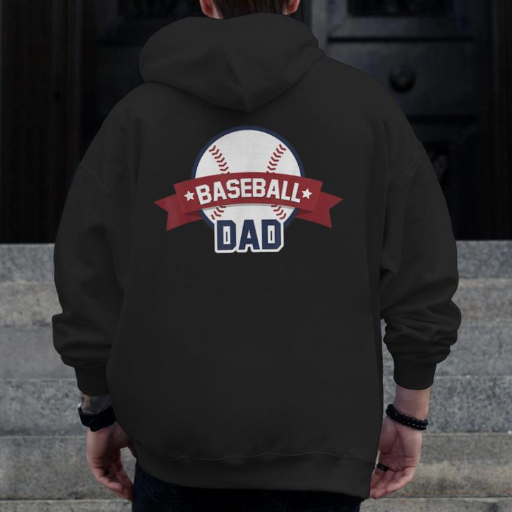 Baseball Dad Sport Coach Father BallZip Up Hoodie Back Print