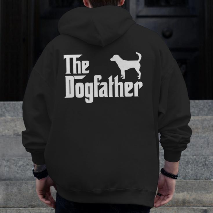Beagle Harrier Dogfather Dog Dad Zip Up Hoodie Back Print