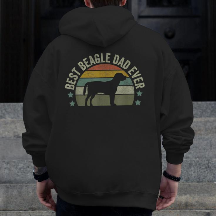 Best Beagle Dad Dog Fathers Day Doggy Zip Up Hoodie Back Print