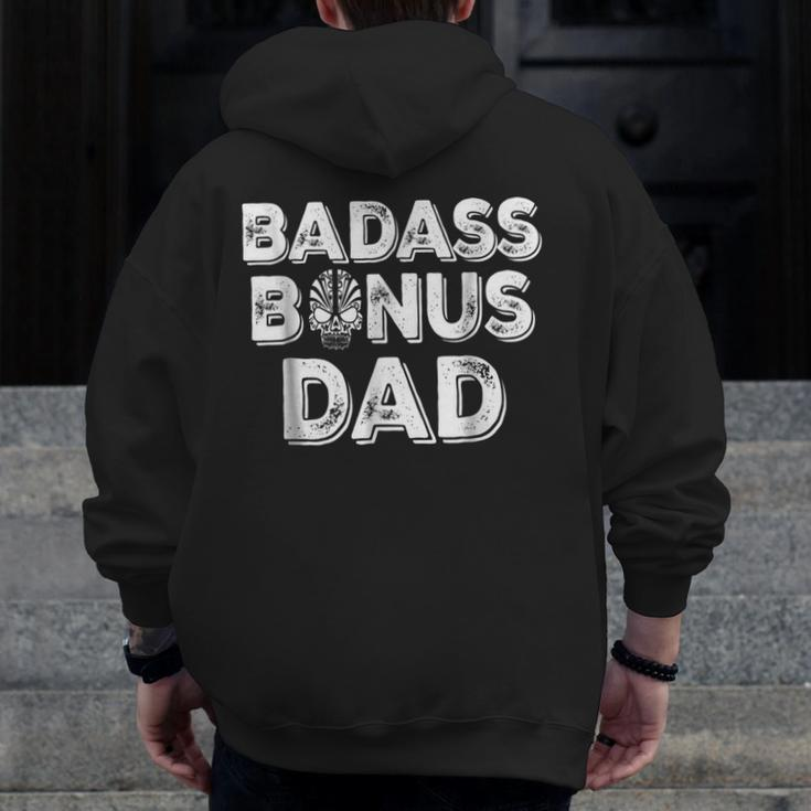 Best Bonus Dad Ever Stepdad StepdadZip Up Hoodie Back Print