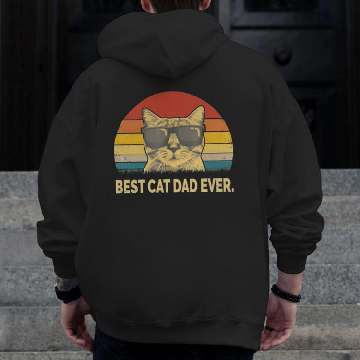 Best Cat Dad Ever Zip Up Hoodie Back Print